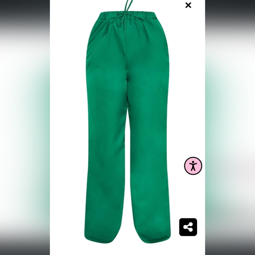 Green Wide Leg Trousers